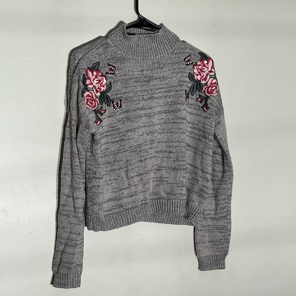 Cute gray mock neck sweater